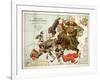 Satirical Map - A Serio-Comic Map of Europe-Fred W Rose-Framed Giclee Print