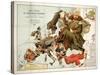 Satirical Map - A Serio-Comic Map of Europe-Fred W Rose-Stretched Canvas