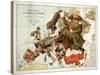 Satirical Map - A Serio-Comic Map of Europe-Fred W Rose-Stretched Canvas