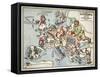 Satirical Map - Compact Overview of European Spring, 191-Lucas Gräfe-Framed Stretched Canvas