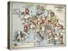 Satirical Map - Compact Overview of European Spring, 191-Lucas Gräfe-Stretched Canvas