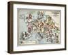 Satirical Map - Compact Overview of European Spring, 191-Lucas Gräfe-Framed Giclee Print