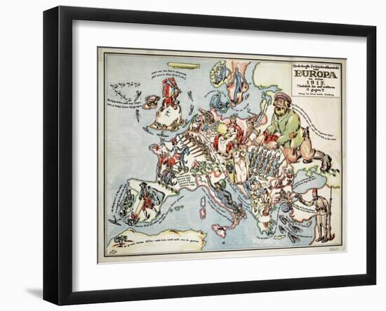 Satirical Map - Compact Overview of European Spring, 191-Lucas Gräfe-Framed Giclee Print