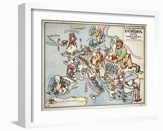 Satirical Map - Compact Overview of European Spring, 191-Lucas Gräfe-Framed Giclee Print
