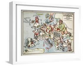 Satirical Map - Compact Overview of European Spring, 191-Lucas Gräfe-Framed Giclee Print