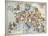 Satirical Map - Compact Overview of European Spring, 191-Lucas Gräfe-Stretched Canvas