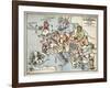 Satirical Map - Compact Overview of European Spring, 191-Lucas Gräfe-Framed Giclee Print