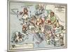 Satirical Map - Compact Overview of European Spring, 191-Lucas Gräfe-Mounted Giclee Print
