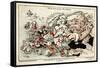Satirical Map - Das Heutige Europa, Today's Europe-null-Framed Stretched Canvas