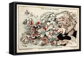 Satirical Map - Das Heutige Europa, Today's Europe-null-Framed Stretched Canvas