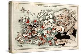 Satirical Map - Das Heutige Europa, Today's Europe-null-Stretched Canvas