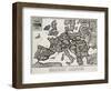 Satirical Map - Europe in the World War 1914-E. Zimmerman-Framed Giclee Print