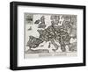 Satirical Map - Europe in the World War 1914-E. Zimmerman-Framed Giclee Print