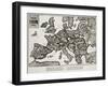 Satirical Map - Europe in the World War 1914-E. Zimmerman-Framed Giclee Print