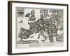 Satirical Map - Europe in the World War 1914-E. Zimmerman-Framed Giclee Print