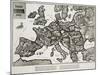 Satirical Map - Europe in the World War 1914-E. Zimmerman-Mounted Giclee Print