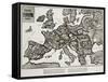 Satirical Map - Europe in the World War 1914-E. Zimmerman-Framed Stretched Canvas