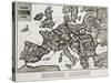 Satirical Map - Europe in the World War 1914-E. Zimmerman-Stretched Canvas