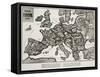 Satirical Map - Europe in the World War 1914-E. Zimmerman-Framed Stretched Canvas