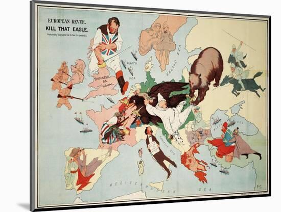 Satirical Map - European Revue - Kill That Eagle-null-Mounted Giclee Print