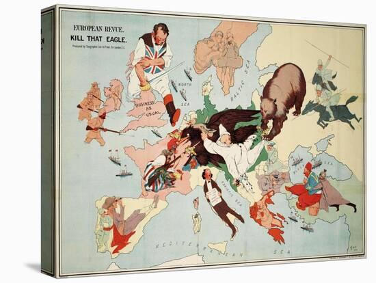 Satirical Map - European Revue - Kill That Eagle-null-Stretched Canvas