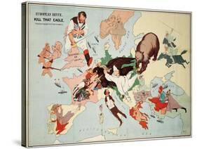 Satirical Map - European Revue - Kill That Eagle-null-Stretched Canvas