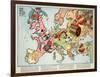 Satirical Map - Hark! Hark! the Dogs Do Bark! 1914-Walter Emanuel-Framed Giclee Print