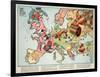 Satirical Map - Hark! Hark! the Dogs Do Bark! 1914-Walter Emanuel-Framed Giclee Print