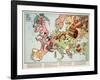 Satirical Map - Hark! Hark! the Dogs Do Bark! 1914-Walter Emanuel-Framed Giclee Print