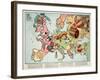 Satirical Map - Hark! Hark! the Dogs Do Bark! 1914-Walter Emanuel-Framed Giclee Print