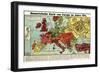 Satirical Map - Humoristische Karte Von Europa Im Jahre 1914-K. Lehmann-Dumont-Framed Giclee Print