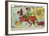 Satirical Map - Humoristische Karte Von Europa Im Jahre 1914-K. Lehmann-Dumont-Framed Giclee Print