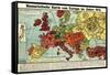 Satirical Map - Humoristische Karte Von Europa Im Jahre 1914-K. Lehmann-Dumont-Framed Stretched Canvas