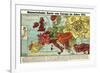 Satirical Map - Humoristische Karte Von Europa Im Jahre 1914-K. Lehmann-Dumont-Framed Premium Giclee Print