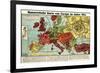 Satirical Map - Humoristische Karte Von Europa Im Jahre 1914-K. Lehmann-Dumont-Framed Premium Giclee Print