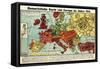 Satirical Map - Humoristische Karte Von Europa Im Jahre 1914-K. Lehmann-Dumont-Framed Stretched Canvas