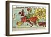 Satirical Map - Humoristische Karte Von Europa Im Jahre 1914-K. Lehmann-Dumont-Framed Giclee Print