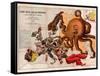 Satirical Map - John Bull and His Friends a Serio-Comic Map of Europe-Fred W Rose-Framed Stretched Canvas