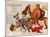 Satirical Map - John Bull and His Friends a Serio-Comic Map of Europe-Fred W Rose-Mounted Giclee Print