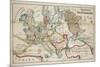 Satirical Map - Komische Karte des Kriegsschauplatzes-null-Mounted Giclee Print