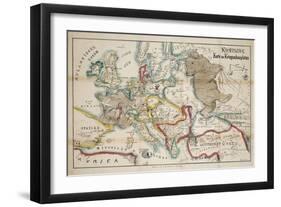 Satirical Map - Komische Karte des Kriegsschauplatzes-null-Framed Giclee Print