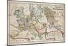 Satirical Map - Komische Karte des Kriegsschauplatzes-null-Mounted Giclee Print