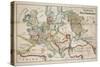 Satirical Map - Komische Karte des Kriegsschauplatzes-null-Stretched Canvas