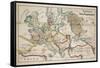 Satirical Map - Komische Karte des Kriegsschauplatzes-null-Framed Stretched Canvas