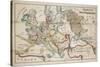 Satirical Map - Komische Karte des Kriegsschauplatzes-null-Stretched Canvas