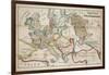 Satirical Map - Komische Karte des Kriegsschauplatzes-null-Framed Giclee Print