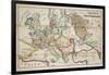 Satirical Map - Komische Karte des Kriegsschauplatzes-null-Framed Giclee Print