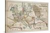 Satirical Map - Komische Karte des Kriegsschauplatzes-null-Stretched Canvas