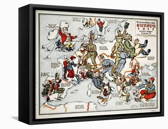 Satirical Map - Summer Review of Europe, 1915-Lucas Gräfe-Framed Stretched Canvas