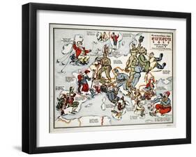 Satirical Map - Summer Review of Europe, 1915-Lucas Gräfe-Framed Giclee Print